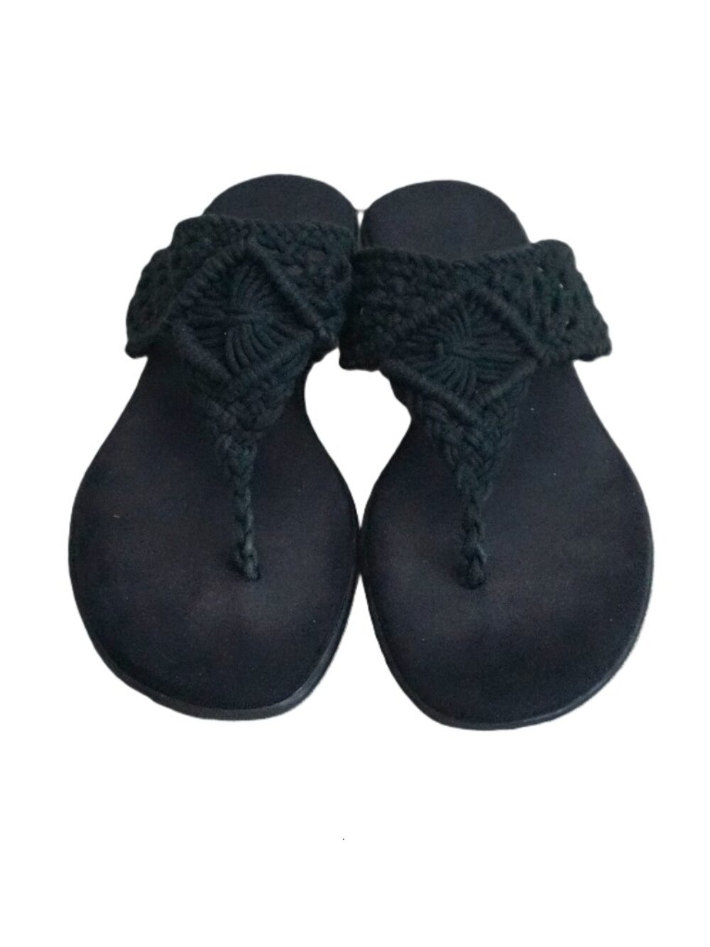 Aerosoles Black Crochet Thong Sandals Women’s Size 8